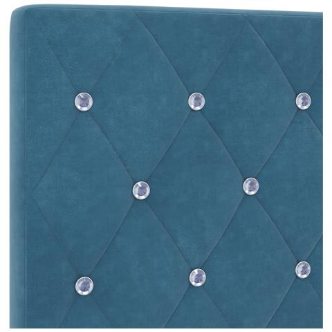 Rete letto  Blu scuro 200x200 cm Velluto - Foto 9