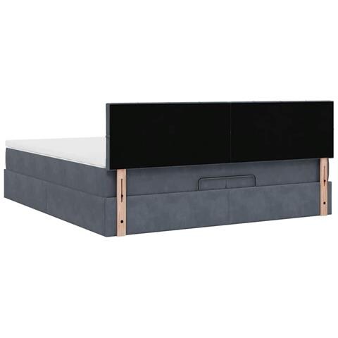 Struttura Letto Pouf con Materasso 200x200 cm in Velluto - Foto 9