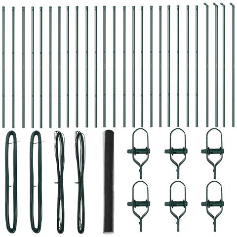 Recinzione Esagonale  Grigia 1,5x50 m Acciaio, Pali per Recinzione  13 pz Verde Ø32 mm 200 cm Acciaio Galvanizzato - Foto 1