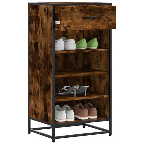 Scarpiera Rovere Fumo 48x38x97,5 cm in Legno Multistrato - Foto 2