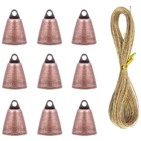 Campane A Vento Festive - 9 Campanelle Vintage Con Corda Da 5m Red - Foto 1