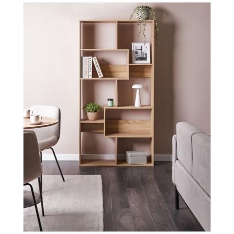 Libreria A 6 Ripiani Chateh 180 Cm Marrone Chiaro - Foto 1
