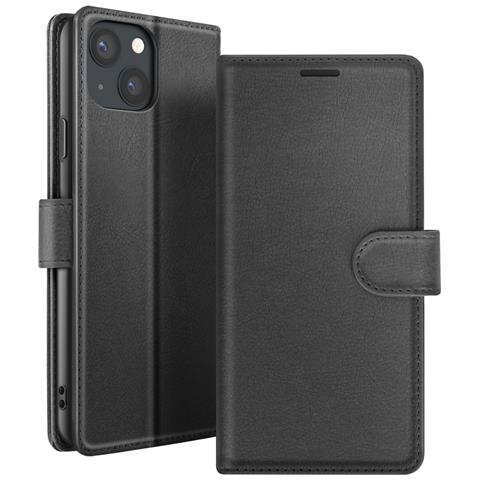 Custodia A Portafoglio Per Iphone 13 Con Supporto E Linguetta Magnetica, Nero - Foto 1