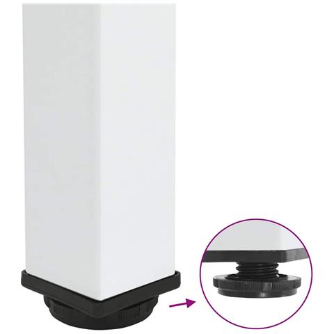 Gambe per tavolo consolle 4 pz Bianche 72-74 cm Acciaio - Foto 9