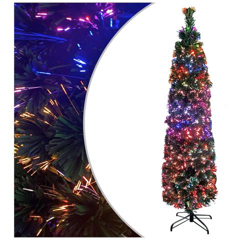 Lusso Casadino -  Albero Natale Artificiale Sottile Supporto 150 Cm Fibra Ottica - Foto 2