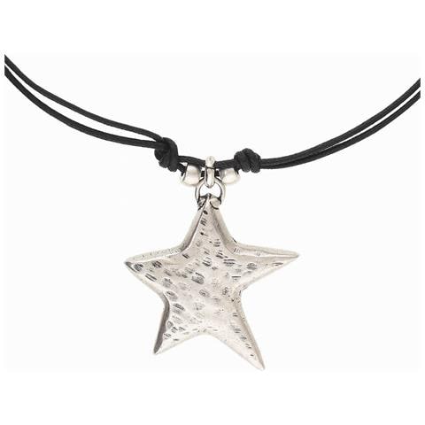 Girocollo Placcato Argento Nero Con ""stella Centrale"" - Foto 2
