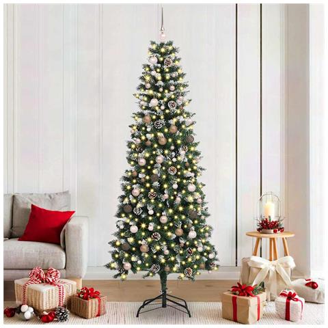 Albero di Natale artificiale con 300 LED Verde 210 cm - Foto 2