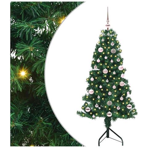 Albero di Natale Artificiale Angolare con 150 LED Verde 150 cm - Foto 1