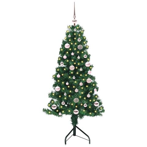 Albero di Natale Artificiale Angolare con 150 LED Verde 150 cm - Foto 2
