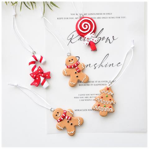 Set Di 4 Decorazioni Natalizie Per Albero - Set Bastoncini Di Zucchero, Decorazioni Festività In Resina - Foto 2