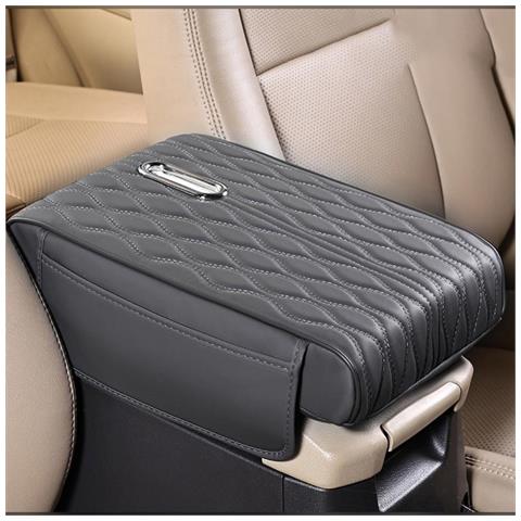 Cuscinetto Multifunzionale Per Bracciolo Auto Con Porta Fazzoletti - Motivo A Onde Grey - Foto 2
