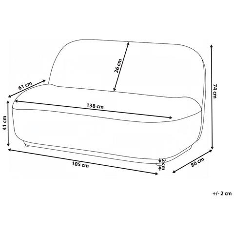 Divano 2 Posti Lovberg Tessuto Beige - Foto 7
