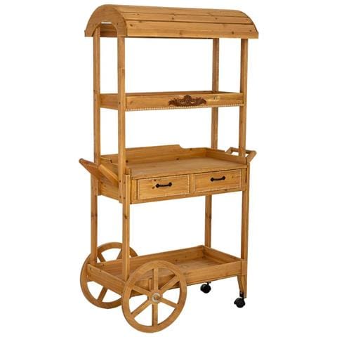 Carrello Espositore In Legno Marrone 105x50x173h Cm - Foto 1