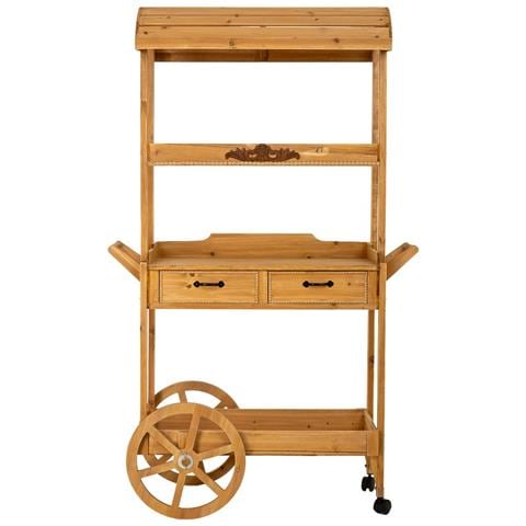 Carrello Espositore In Legno Marrone 105x50x173h Cm - Foto 2