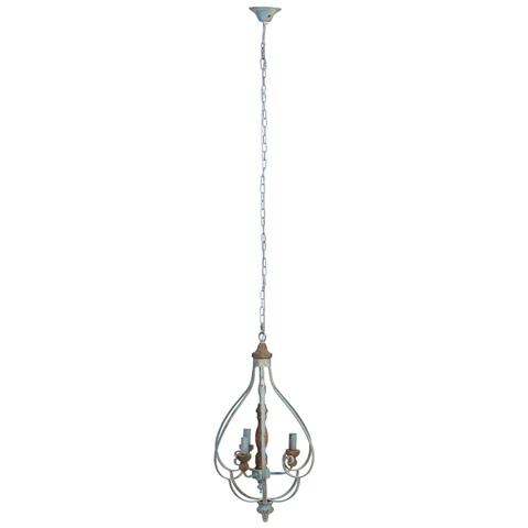 Lampada Da Soffitto In Legno E Metallo Grigio 44,5x39,5x75h Cm - Foto 1