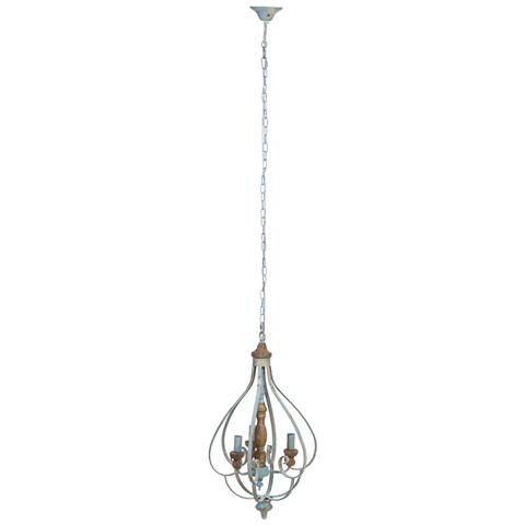Lampada Da Soffitto In Legno E Metallo Grigio 44,5x39,5x75h Cm - Foto 2