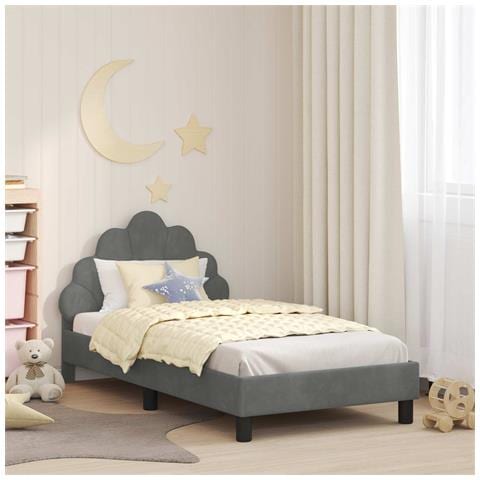 Struttura letto bambini con testata Grigio scuro 80 x 160 cm - Foto 2