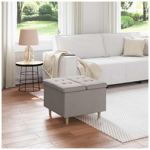 Pouf contenitore con cuscino Talpa 60 x 60 x 45 cm Tessuto - Foto 2