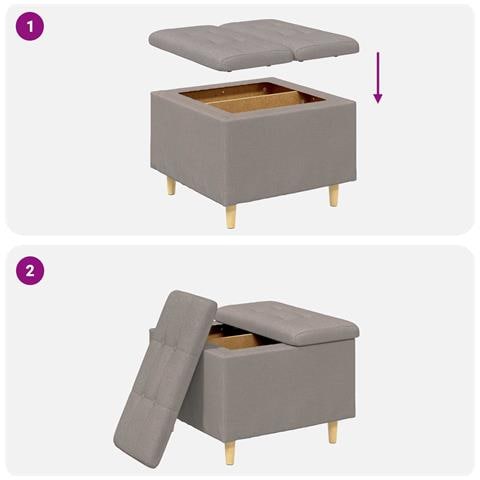Pouf contenitore con cuscino Talpa 60 x 60 x 45 cm Tessuto - Foto 9