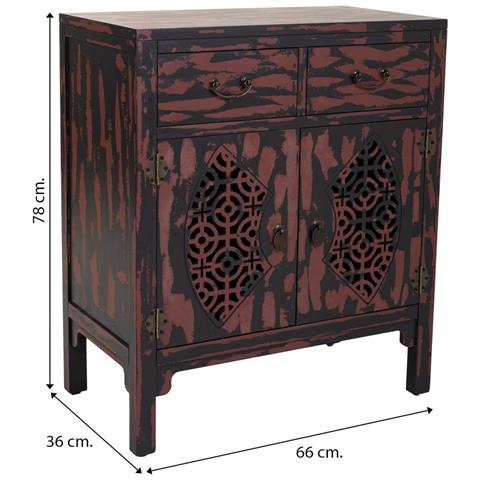 Mobile Da Ingresso In Legno Rosso 66x36x78h - Foto 8