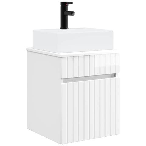 Mobile Lavabo da Parete Bianco Lucido 39 x 41 x 62,5 cm - Foto 1