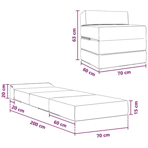 Divano Letto Pieghevole Nero 200 x 70 x 15 cm Velluto - Foto 9