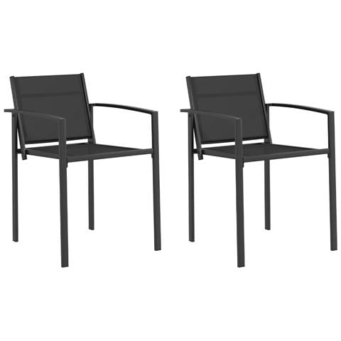 Sedie da giardino 2 pcs Nero e antracite 53,5 x 59 x 77 cm - Foto 1