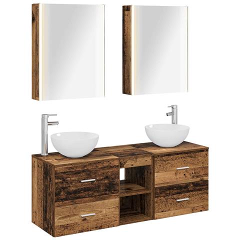 Set di mobili per il bagno 5 pcs Legno antico - Foto 1