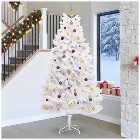 Albero di Natale artificiale 270 cm PVC e Acciaio Bianco - Foto 2