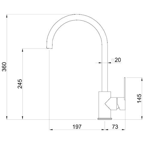 Miscelatore Monocomando Modello Bridge 36 x 19.7 cm Colore Nero 86 - Foto 3
