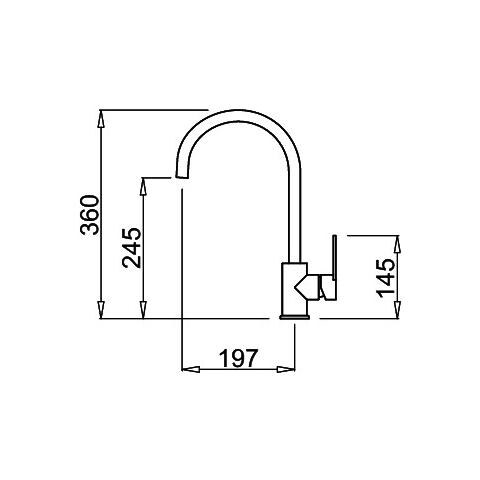 Miscelatore Monocomando Modello Bridge 36 x 19.7 cm Colore Nero 86 - Foto 2