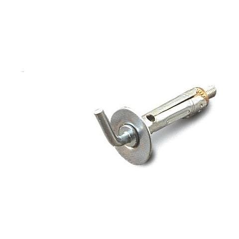 Tasselli In Ferro M4 Con Gancio Corto, Tasselli Ad Espansione In Ferro Zincato Con Gancio Corto Filetto M4 Foro Mm. 8 Con Nottolino Zigrinato In Ottone Nudo (numero Pezzi Per Confezione 10)  - Foto 1