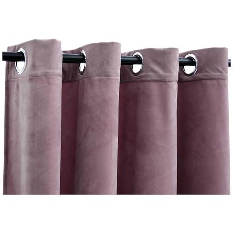 Tende Oscuranti Con Anelli 2pz Rosa Antico In Velluto 140x245cm - Foto 3