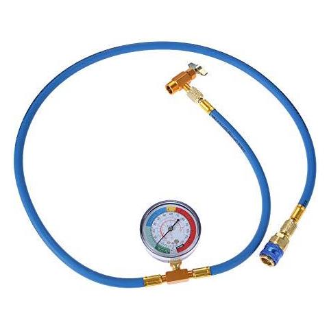 A C Refrigerante R134a Tubo Kit Di Ricarica - Con 12 Acme Maschio 14 Sae Femmina Pu Tap Valve R134a Rapida Di Coppia A Bassa Manometro E 59 Ricarica Hose - 1 Anno Di Garanzia - Foto 1