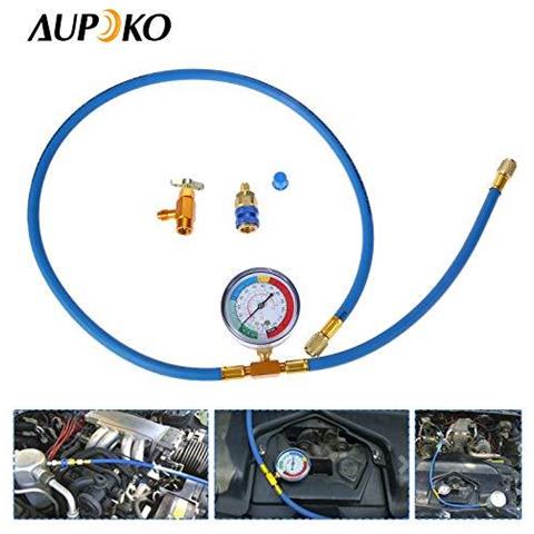 A C Refrigerante R134a Tubo Kit Di Ricarica - Con 12 Acme Maschio 14 Sae Femmina Pu Tap Valve R134a Rapida Di Coppia A Bassa Manometro E 59 Ricarica Hose - 1 Anno Di Garanzia - Foto 4