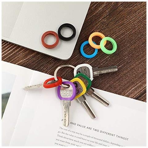 20 Pezzi Tasto Caps Covers Tag Flessibile Chiave Coperture In Plastica Identificatore Anelli Per Easy Identificare Keys 10 Colori (caps Rotonda Chiave)  - Foto 4