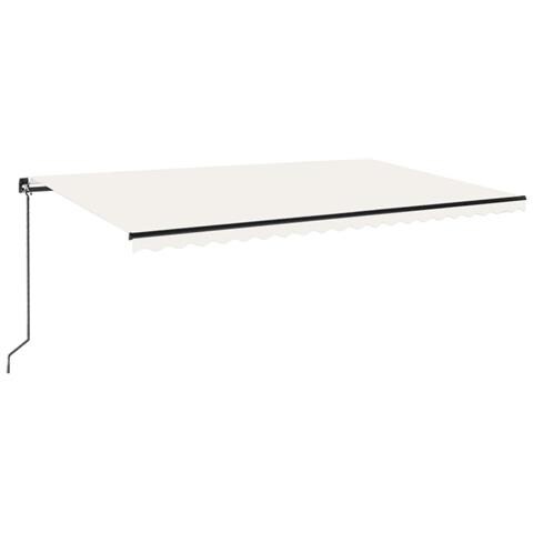Tenda da Sole Retrattile Manuale con LED 500x300cm Crema - Foto 1