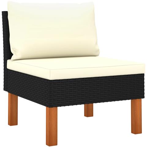 Set Divani da Giardino 7 pz con Cuscini in Polyrattan Nero - Foto 2