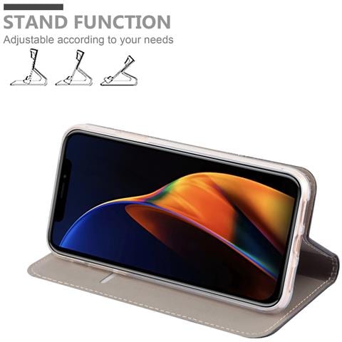 Custodia Compatibile Con Apple Iphone 13 Pro In Antracite Oro - Coperchio Protettiva Con Chiusura Magnetica, Funzione Stand E Tasca Per Le Carte - Foto 6