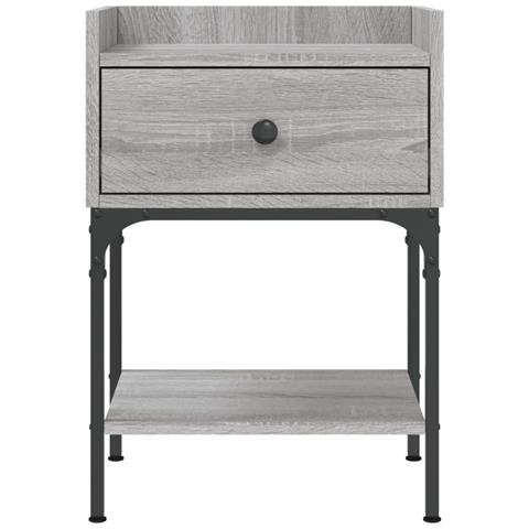Comodino Grigio Sonoma 40,5x31x60 Cm In Legno Multistrato - Foto 2