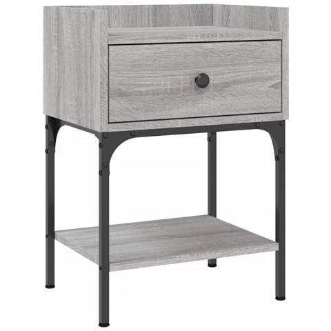 Comodino Grigio Sonoma 40,5x31x60 Cm In Legno Multistrato - Foto 1
