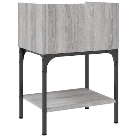 Comodino Grigio Sonoma 40,5x31x60 Cm In Legno Multistrato - Foto 9
