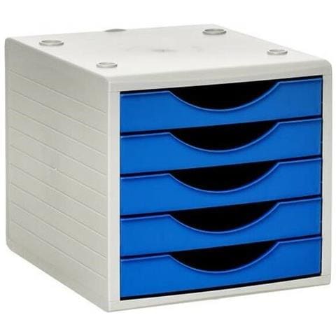 Archivotec Serie 4000 Classificatore Modulare Archivotec Serie 4000 Azzurro 5 Cassetti Din A4 Grigio 34 X 27 X 26 Cm - Foto 1