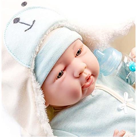 La Newborn Nursery Set Regalo Per Bambole Con Corpo Morbido Da 8 Pezzi, 155 Bambole Realistiche Morbide E Posizionabili Con Accessori Orsetto Blu Azzurro Dai 2 Anni In Su (18790) - Foto 2