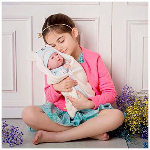 La Newborn Nursery Set Regalo Per Bambole Con Corpo Morbido Da 8 Pezzi, 155 Bambole Realistiche Morbide E Posizionabili Con Accessori Orsetto Blu Azzurro Dai 2 Anni In Su (18790) - Foto 3