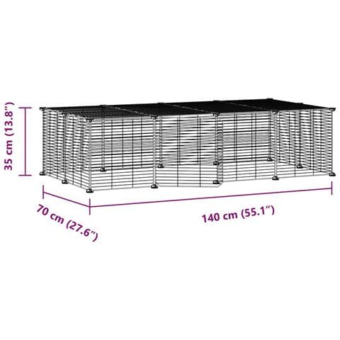 Gabbia Per Animali 20 Pannelli Con Porta Nera 35x35 Cm Acciaio - Foto 4