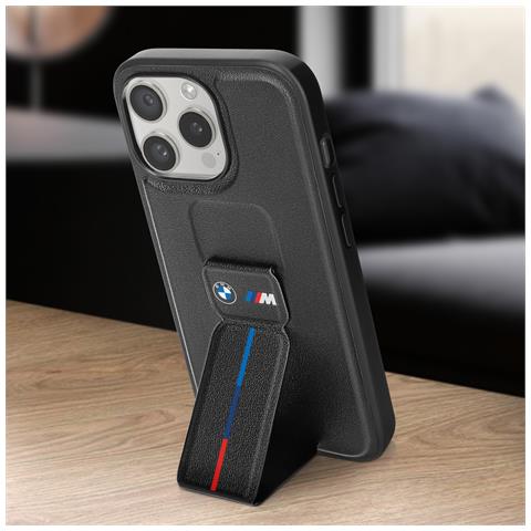 Cover Per Iphone 15 Pro Similpelle Cavalletto Supporto, Nero - Foto 5