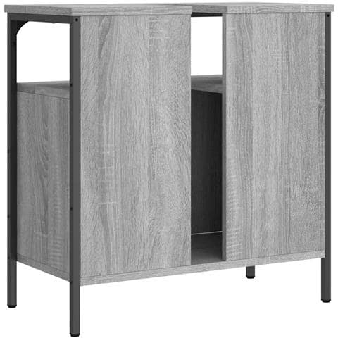 Mobile Lavabo Bagno Grigio Sonoma 60x30x60 Cm Legno Multistrato - Foto 2