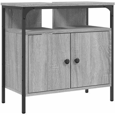 Mobile Lavabo Bagno Grigio Sonoma 60x30x60 Cm Legno Multistrato - Foto 1
