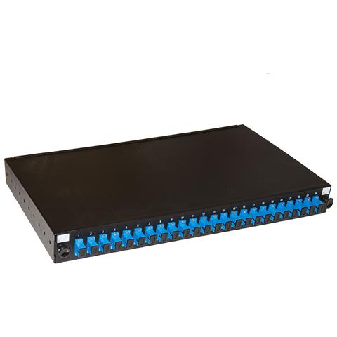 Pannello Fibra Ottica 19'' Con 24 Adattatori Sc Simplex Singlemode Profondita' 250mm Con Pigtail Installati Nero - Foto 1